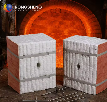 1260C 1430C Refractory Ceramic Fiber Folding Block Alumina Silicate Ceramic Module For High Temperature Furnace