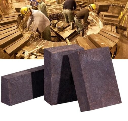 Erimiş Rebond Magnesia Chrome Tuğla Yüksek Sıcaklık Ateşi Rafine Fırınları İçin Sinterlenmiş Krom-Magnesit Tuğlaları