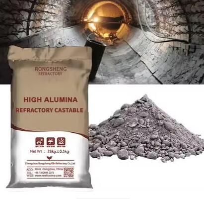 Rongsheng Refractory Casting Low Cement Refractory Casting 1650°C Yüksek Alümina Çömlek Kazanı Döşeme için