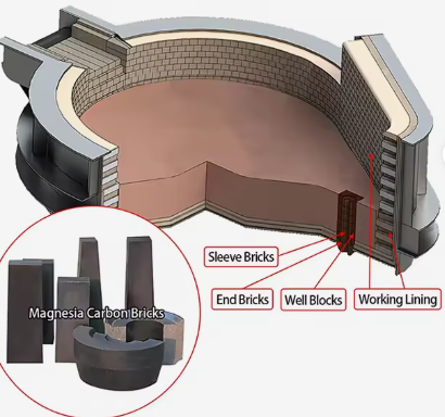 Rongsheng Refractory Magnesia Karbon Tuğla Yüksek Sıcaklık 1800°C Magnezyum Karbon Tuğlalar Eaf Ve Değiştiricisi İçin