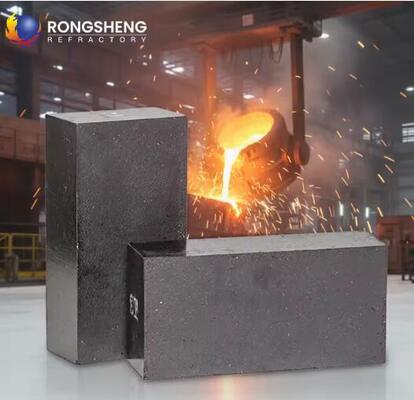 Endüksiyon Ocağı Potası Ark Ocağı Astarları İçin Rongsheng Yüksek Sıcaklık Alümina Magnezyum Karbon Refrakter Tuğlalar