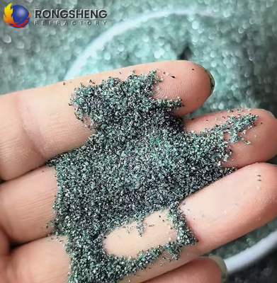 Yüksek Saflık RONGSHENG Yeşil Silikon Karbid Tozu Sıvıcı Çakıl 240# 360# F1200 Yüksek Güç 1900 Refractory Keramik